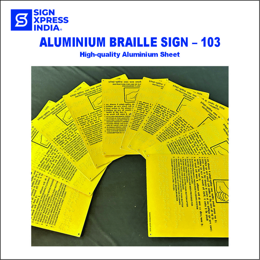 103 Sign Aluminium Braille Sign 103 - Color: Customize at 118.00 INR at Best ...