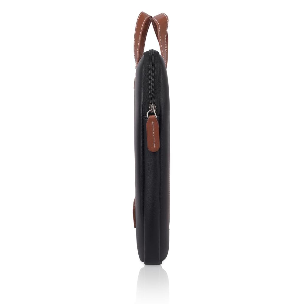 Black Leather Laptop Sleeve Bag (SS-354)