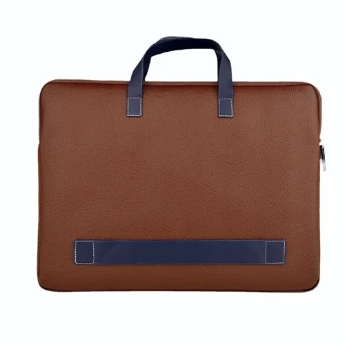 Black Leather Laptop Sleeve Bag (SS-354)