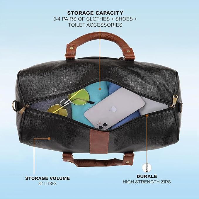 Unisex Faux Duffle Leather Travel Bag (SS-355)