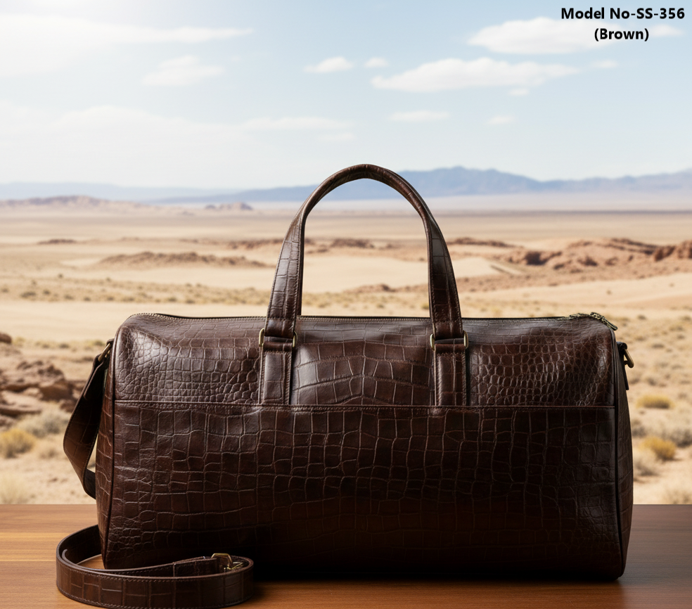 Vegan Leather Duffle Bag with Adjustable Shoulder Strap (SS-356)