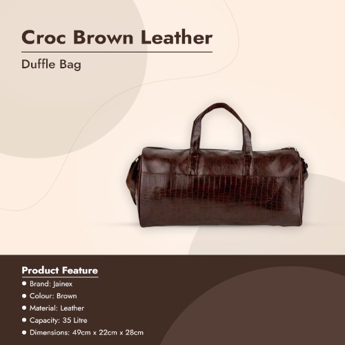 Vegan Leather Duffle Bag with Adjustable Shoulder Strap (SS-356)