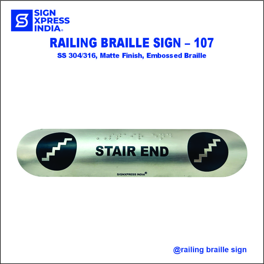 Railing Braille Sign - 107 - Application: Outdoor