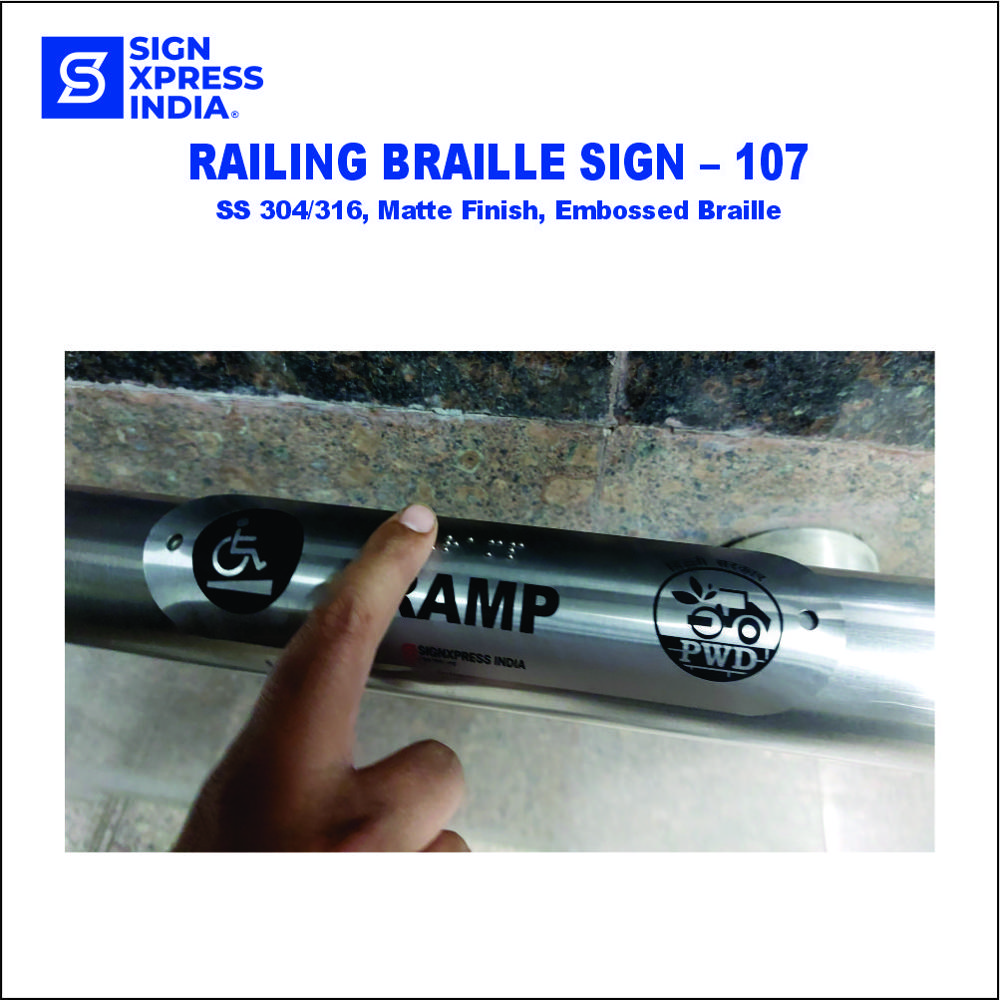 Railing Braille Sign - 107 - Application: Outdoor