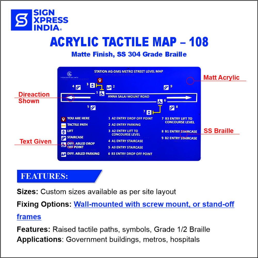 Acrylic Tactile Map - 108 - Application: Advertisement