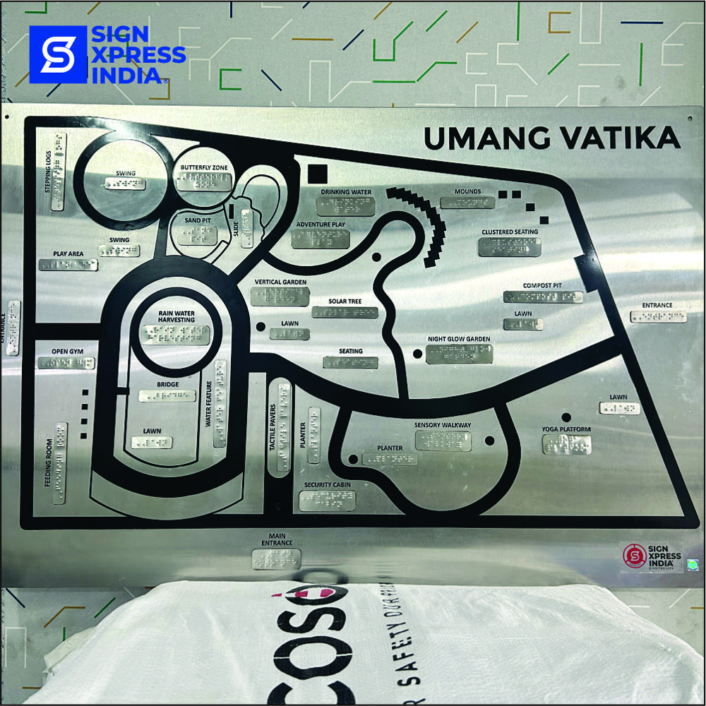 Stainless Steel Tactile Map 109 - Color: Silver