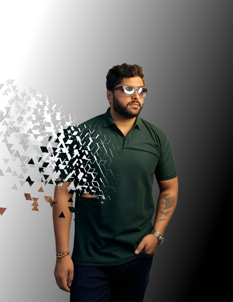 Mens Green Honey Comb Matty Polo T-Shirt