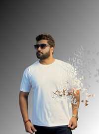 Mens  White Cotton T-shirt - Color: As Per Requirement