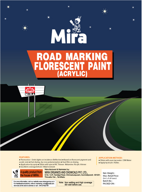 रोड मार्किंग फ्लोरेसेंट पेंट्स (ऐक्रेलिक)