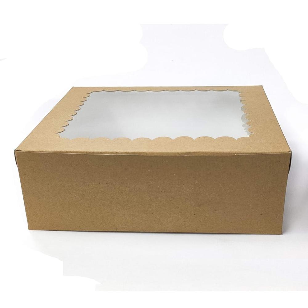 Cake Packaging Box - High-quality Plastic, Square Shape, Elegant Brown Color | Matte Lamination Finish For Moisture Protection, Ideal For Food Industry