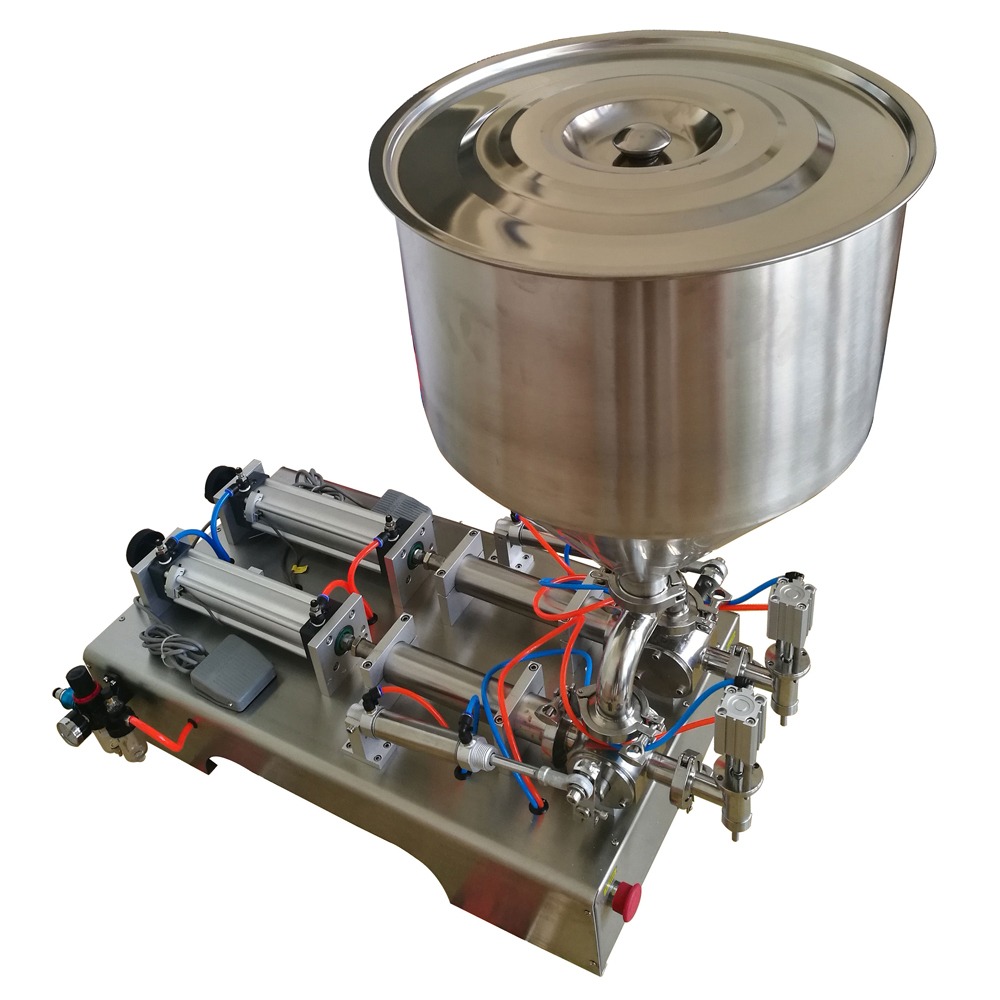 Double Nozzle Paste Filling Machine - Air Consumption: 6 8 Bar