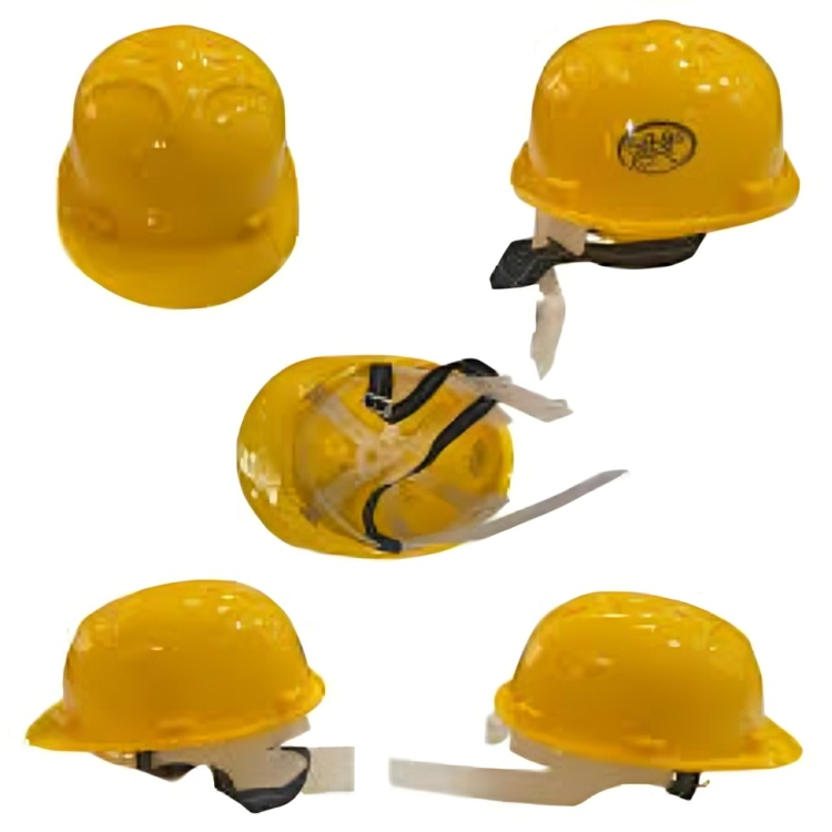 Construction Safety Helmet - Pp Material , Yellow Color, Adjustable Chin Strap, Heat Resistant, Designed For Impact Protection And Comfort