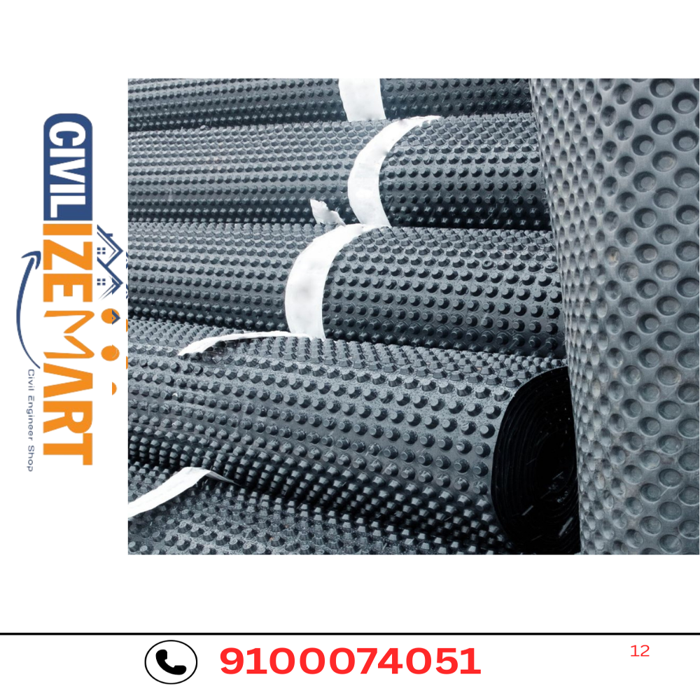 HDPE DIMPLE PROTECTION BOARD AS A BACKING FOR RETAINING WALL WATERPROOFING MEMBRANE