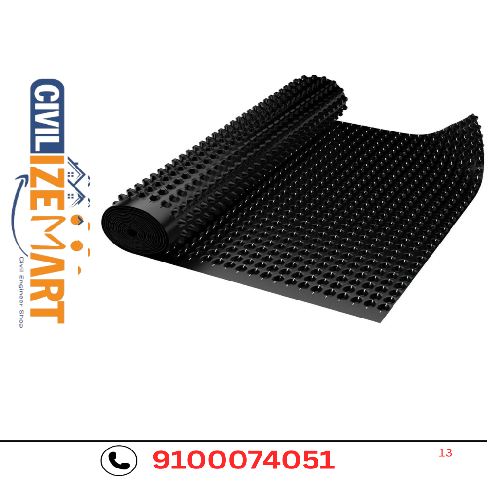 HDPE DIMPLE PROTECTION BOARD AS A BACKING FOR RETAINING WALL WATERPROOFING MEMBRANE