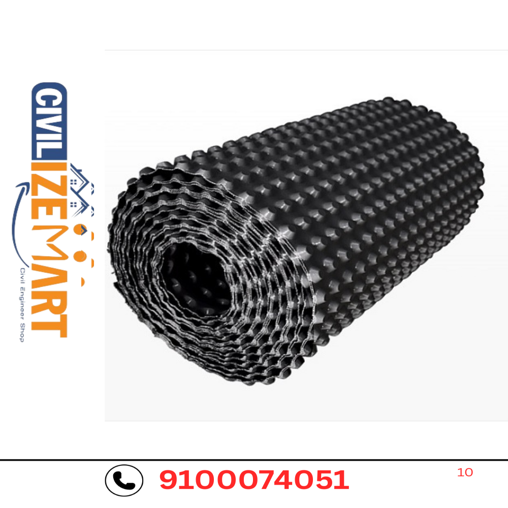 HDPE DIMPLE PROTECTION BOARD AS A BACKING FOR RETAINING WALL WATERPROOFING MEMBRANE