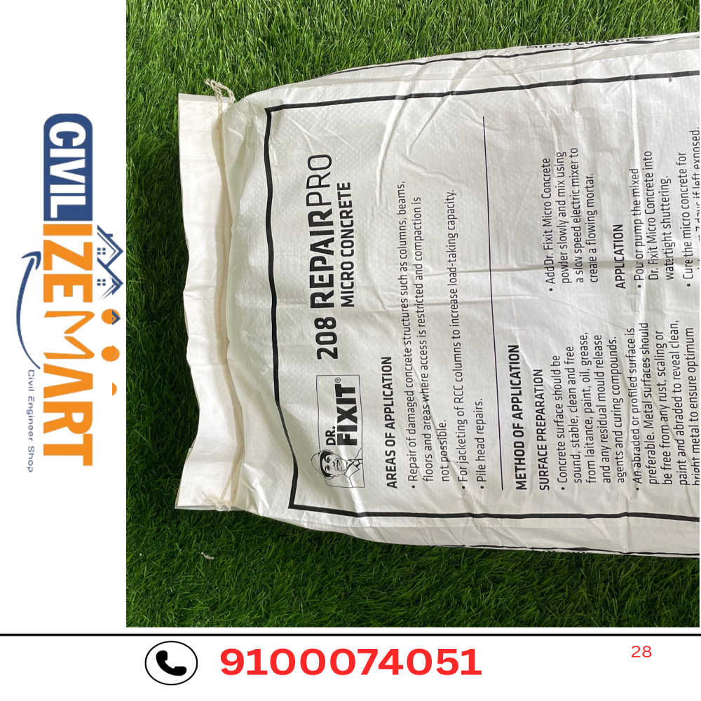 DR.FIXIT MICRO CONCRETE (25KG) FOR INDUSTRIAL FLOOR AND COLUMN REPAIR.