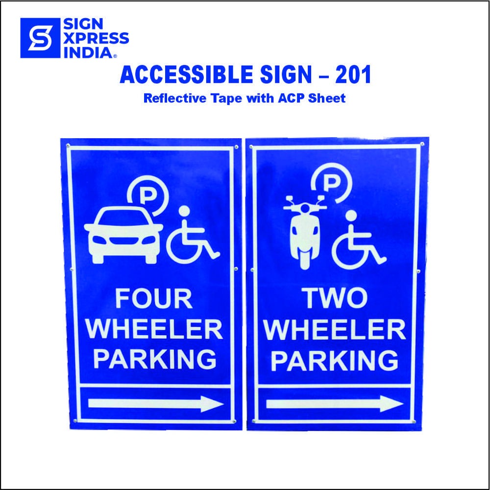 Accessible Sign Reflective Tape With Acp Sheet - 201 - Color: Blue