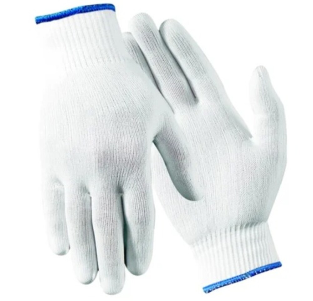 Nylon Knitted Gloves - Color: White