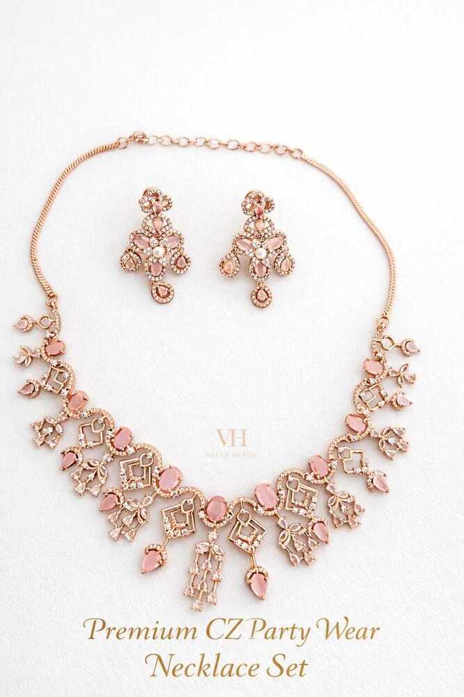 Premium CZ Party Wear Necklace Set