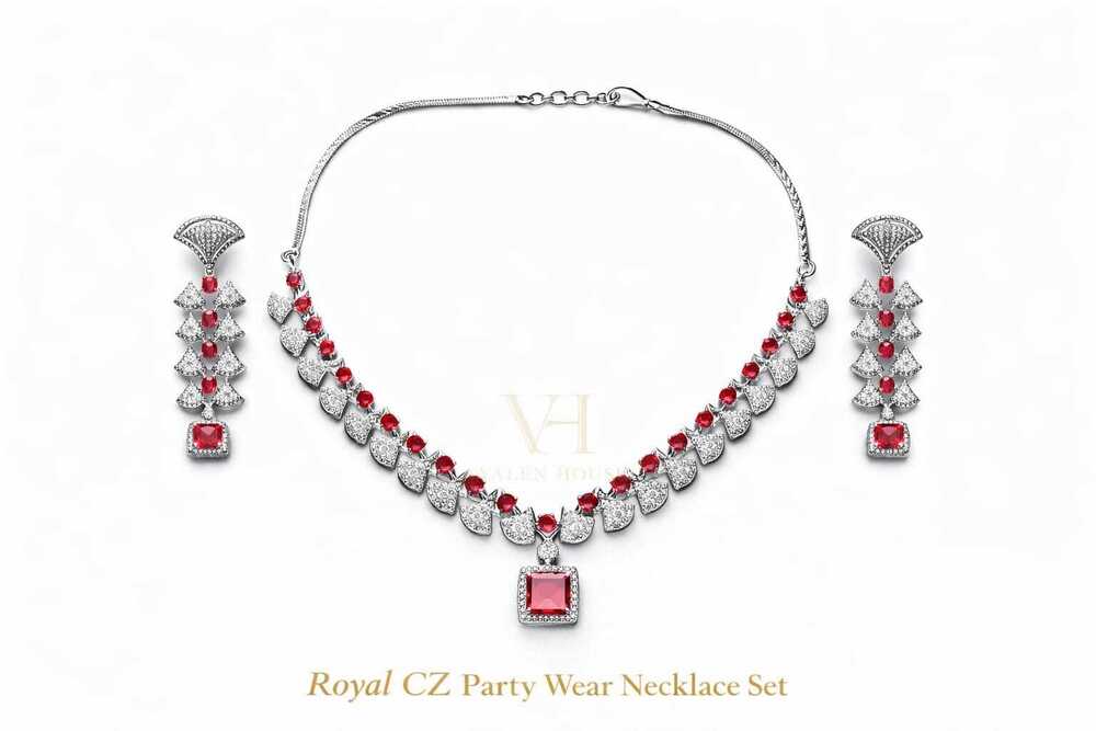 Royal CZ Party Wear Necklace Set