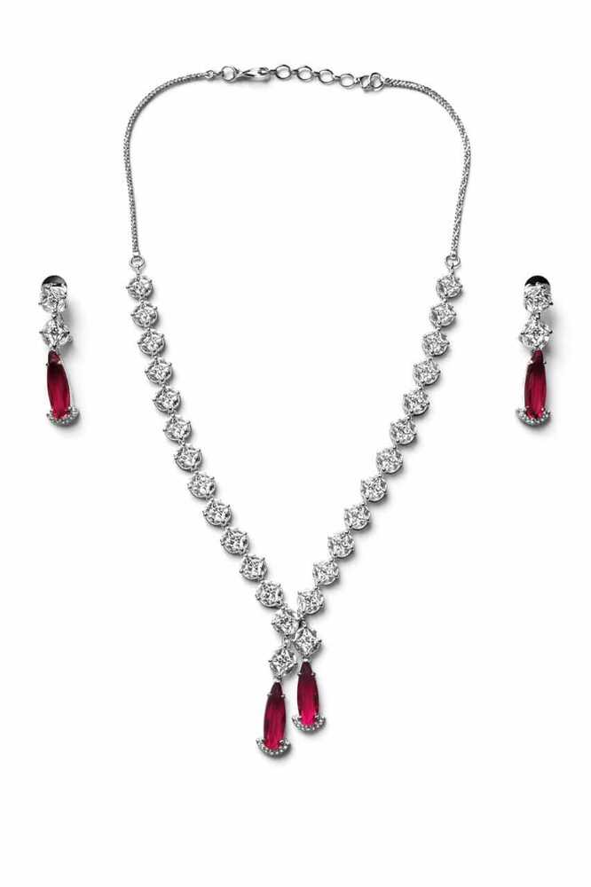 Red Stone Necklace Set
