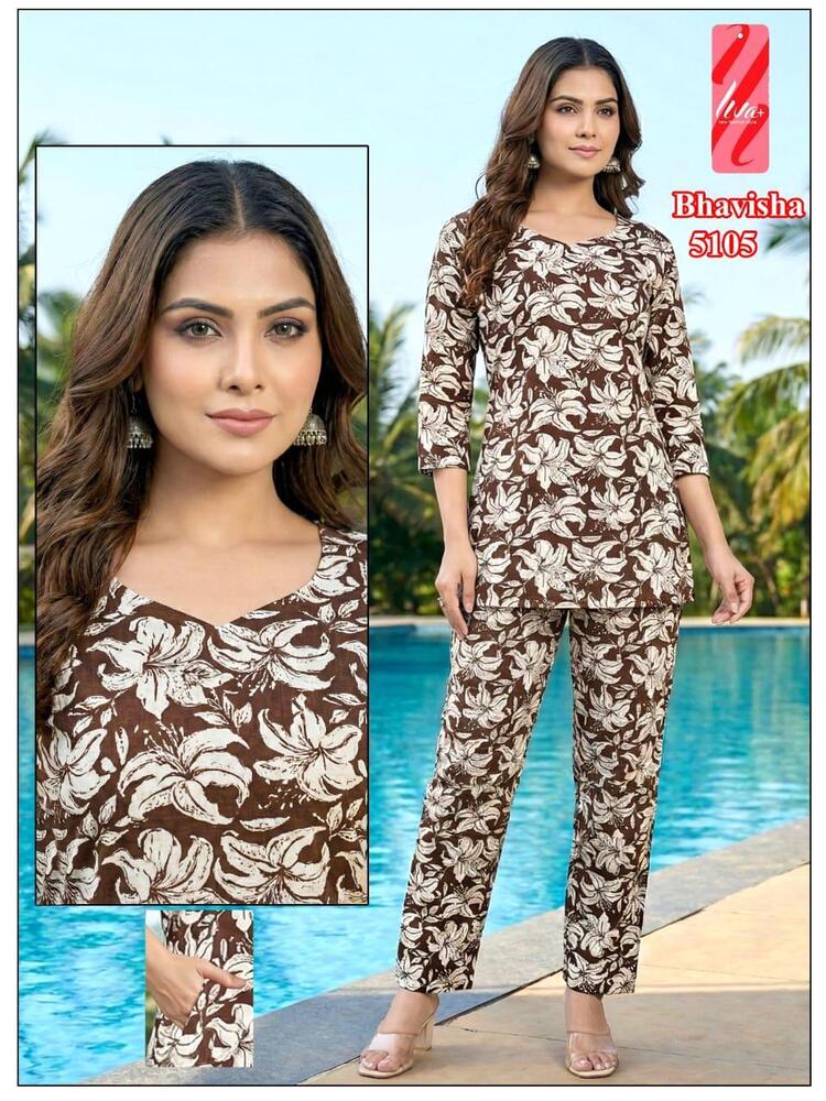 Reyon Liva Print Fabric Ladies Night Suit