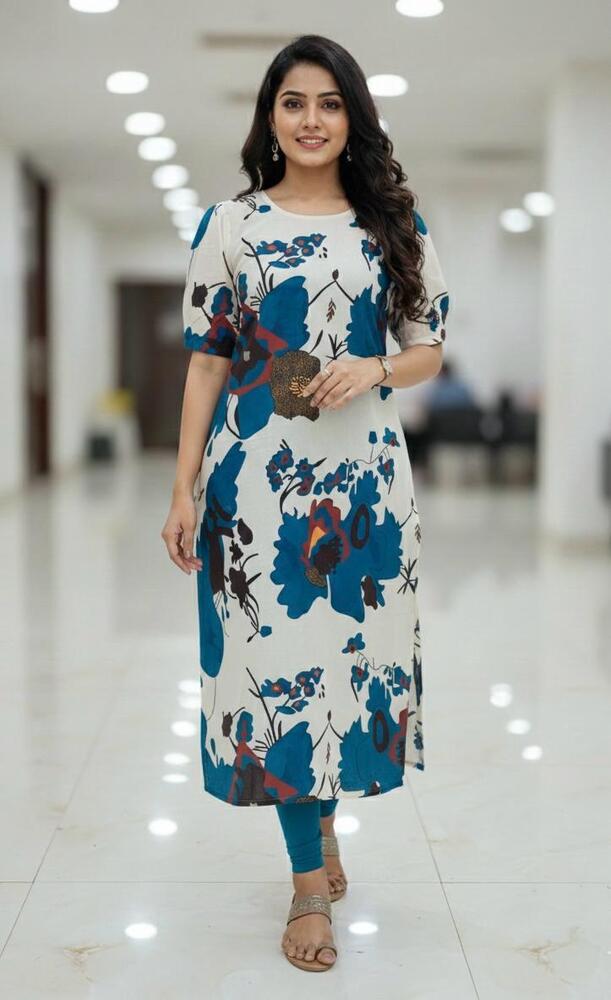 Women Printed Kurti - Color: Black
