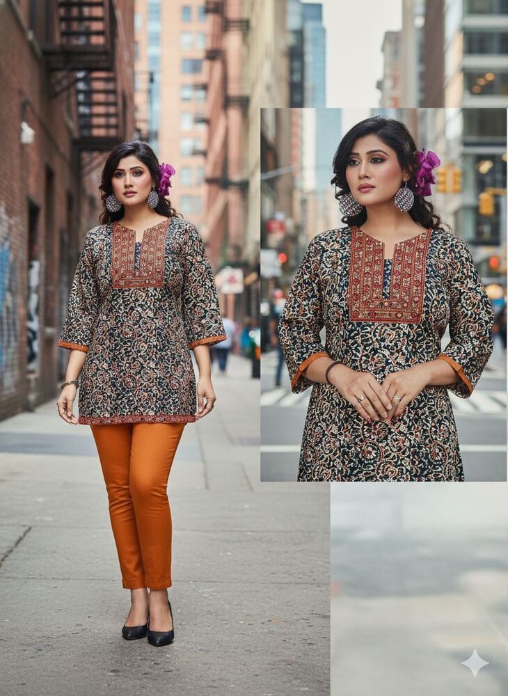 Reyon Print Fabric Top - Color: Maroon