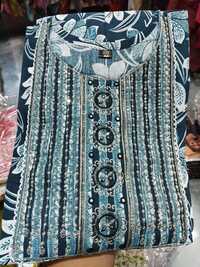 Cotton Print Fabric Embroidery  Suit - Color: Multicolor
