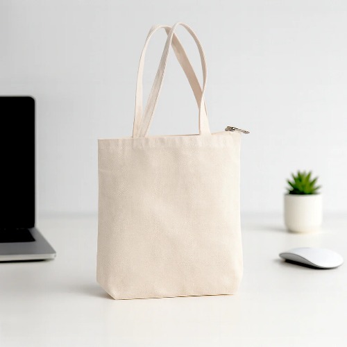 Canvas Tote Bag with Zipper