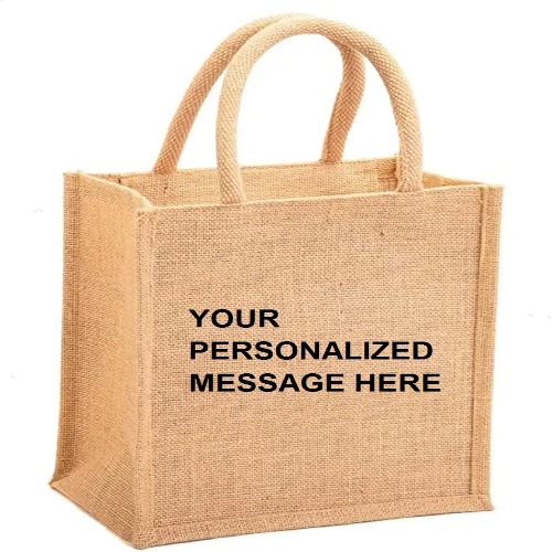 Natural Eco-friendly Reusable Jute Bags with Zipper (Small Size)