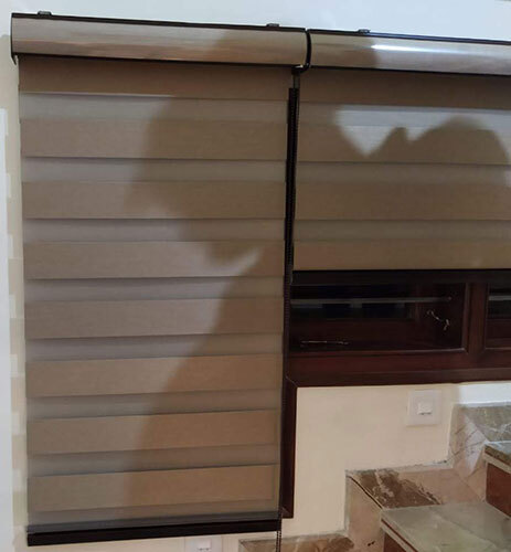 Zebra Window Blinds - Color: Brown