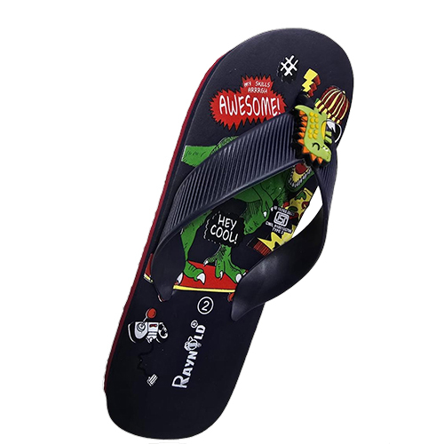 Dino Black Kids Slipper