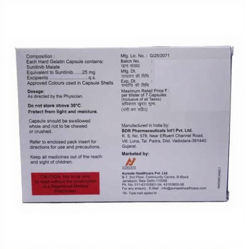 Sunitax 25 Mg Capsule - Recommended For: Doctor