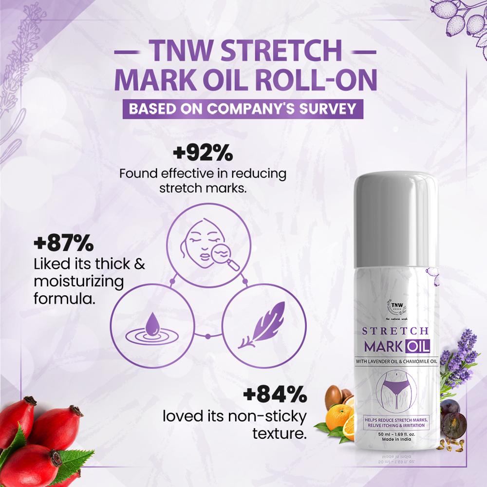 TNW - The Natural Wash Stretch Mark Oil with Roll On for Reducing Scars & Pigmentation
