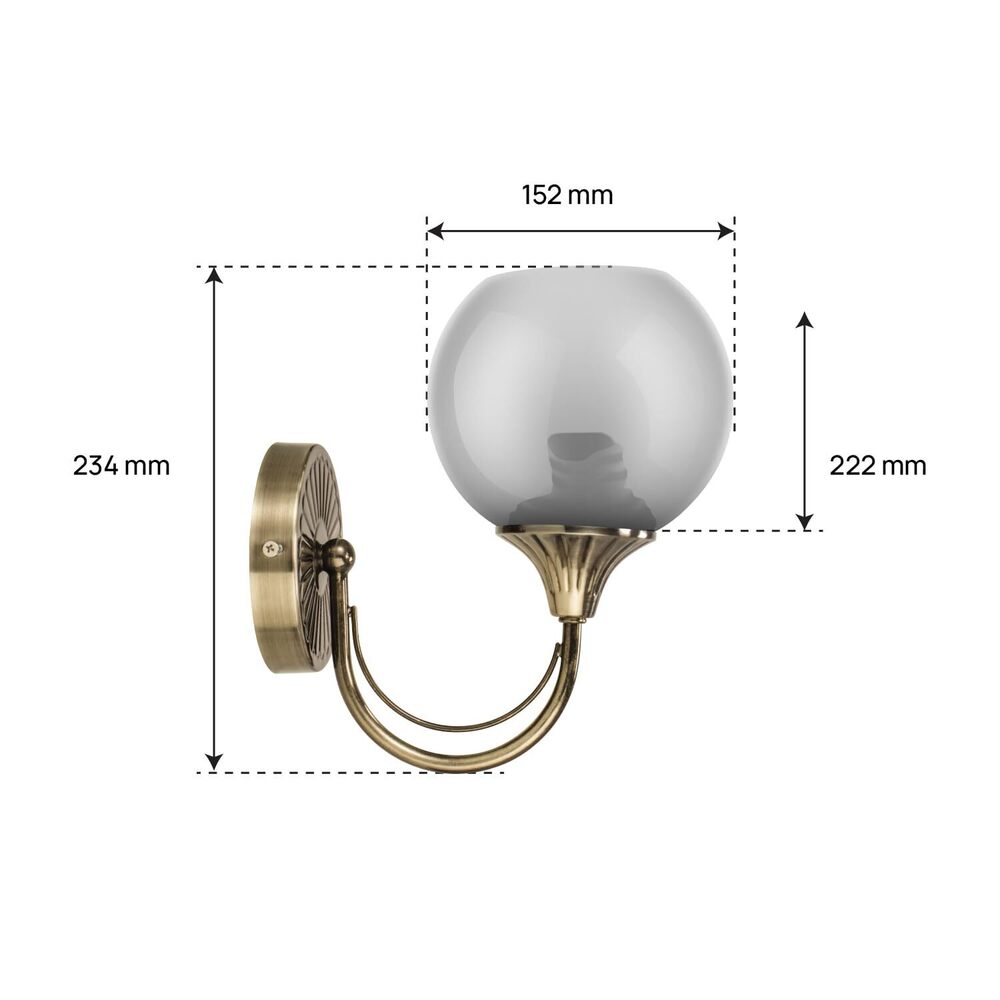 Wipro Decorative Light with Smokey Glass & Brush Antique Nickel Design