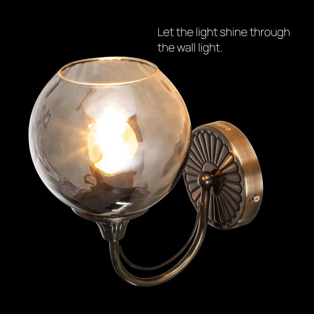 Wipro Decorative Light with Smokey Glass & Brush Antique Nickel Design