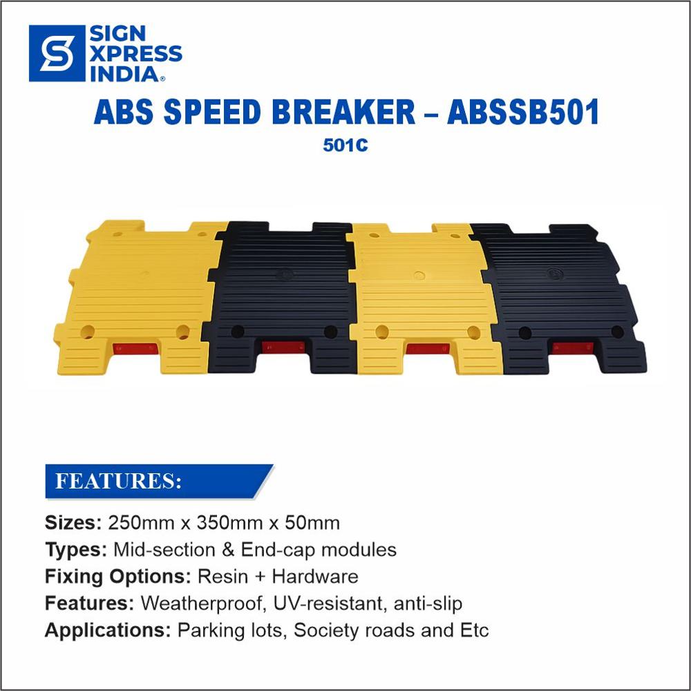 Heavy Duty Rubber Speed Breakers - 501c - Color: Black And Yellow