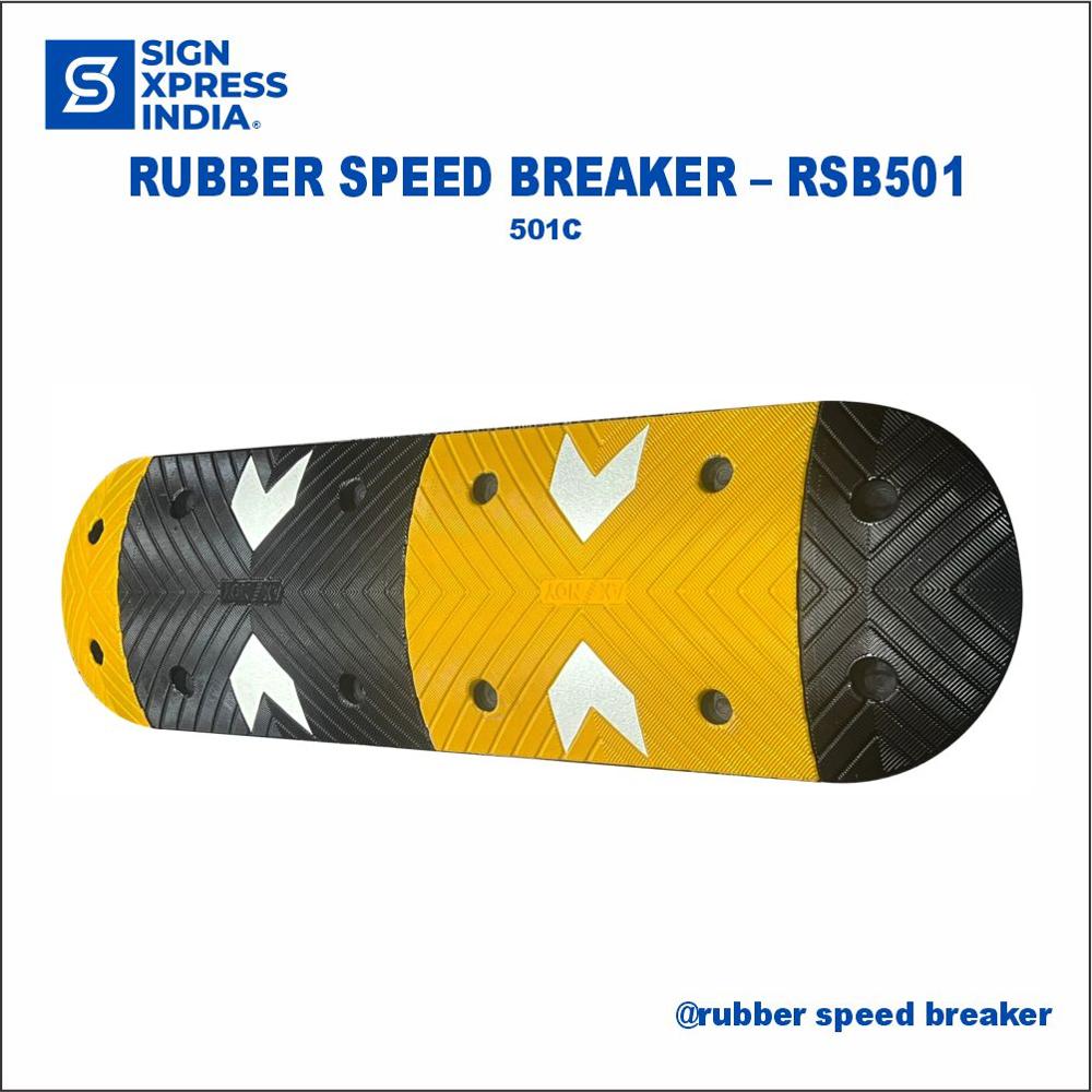 Rubber Speed Breaker Hump - 501c - Color: Yellow And Black