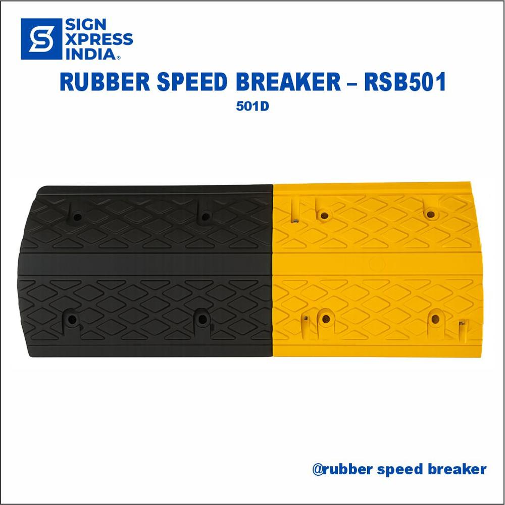 Rubber Speed Bumper Breaker - 501D - Color: Black And Yellow
