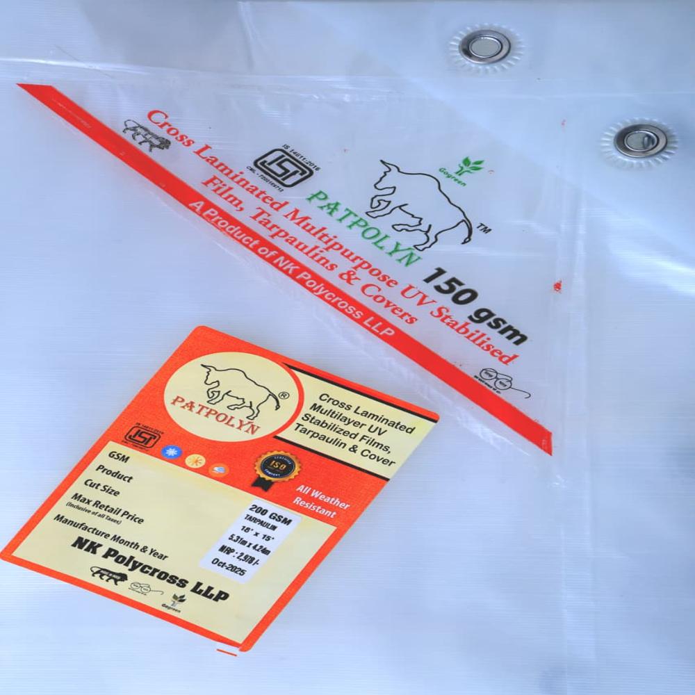 Cross Poly Tarpaulin - Application: Truck And Cargo Covering  Construction Site Protection  Agricultural Crop & Grain Covering  Machinery And Equipment Covers  Warehouse Storage Protection  Temporary Shelters And Tents  Industrial Material Covering