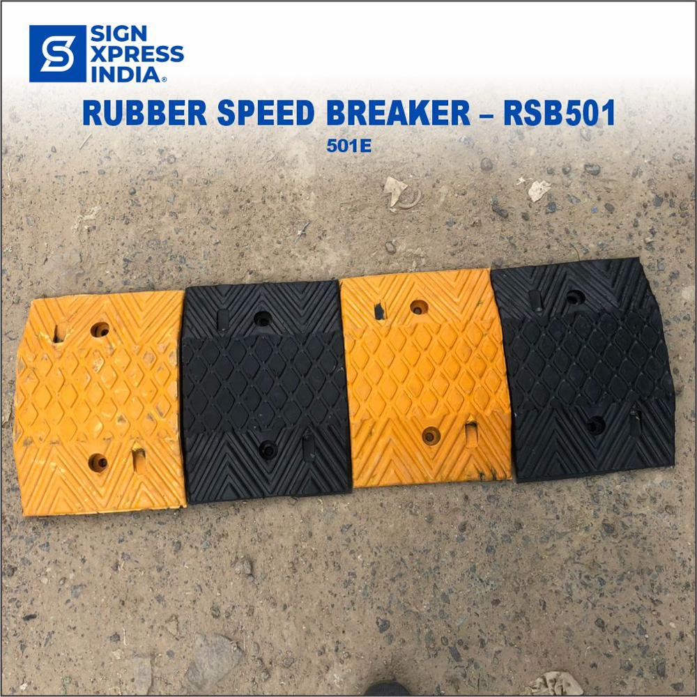 Rubber Speed Breaker Hump - 501E - Color: Black And Yellow