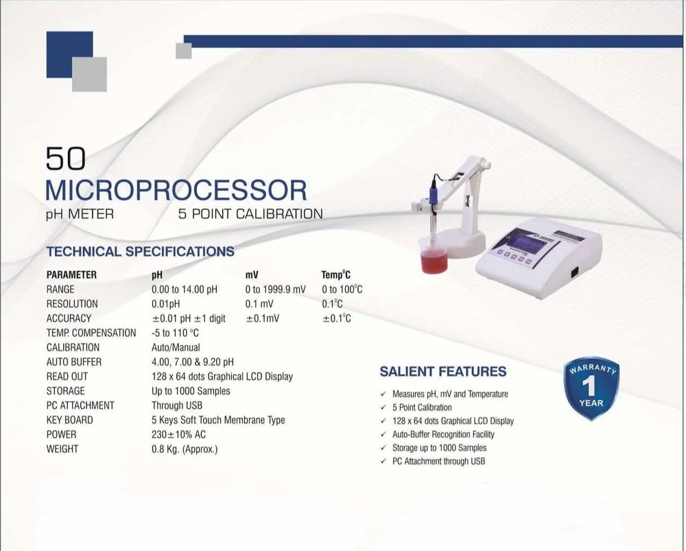 Labtronics 0.01 Ph Microprocessor pH/Temperature/mv meter Model Name/Number: LT-50