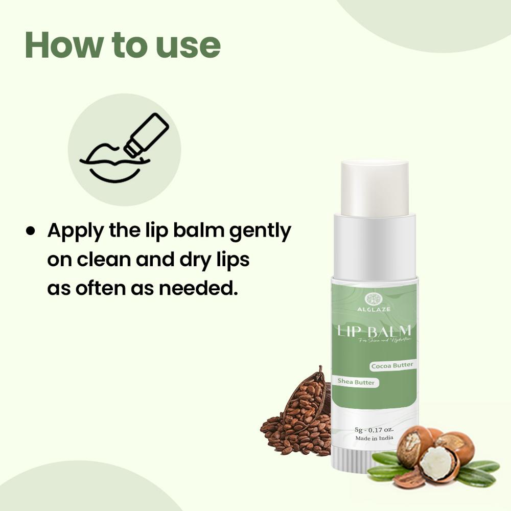 Alglaze Lip Balm With Jojoba Oil & Shea Butter | Hydrates, Softens & Adds Natural Shine