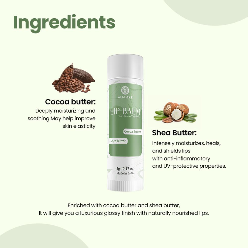 Alglaze Lip Balm With Jojoba Oil & Shea Butter | Hydrates, Softens & Adds Natural Shine