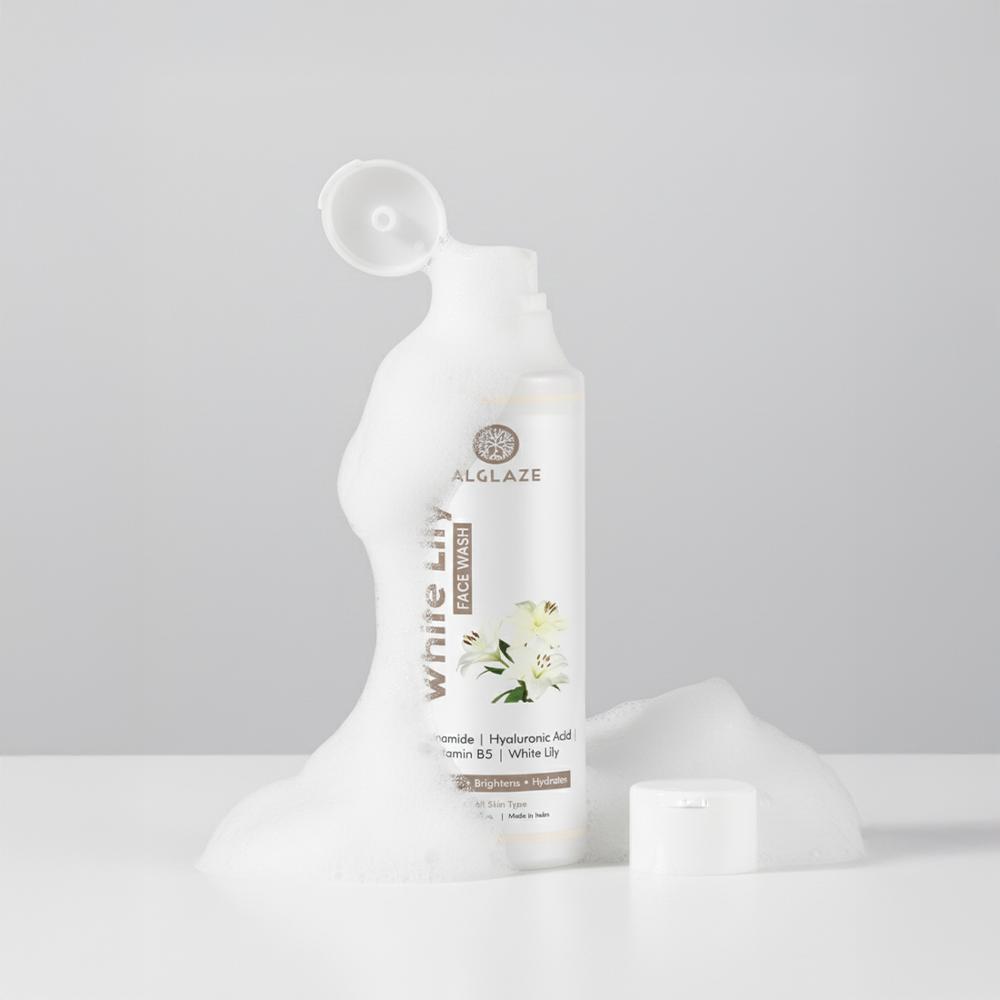 Alglaze White Lily Face Wash | Niacinamide, Hyaluronic Acid & Vitamin B5 | 100ml