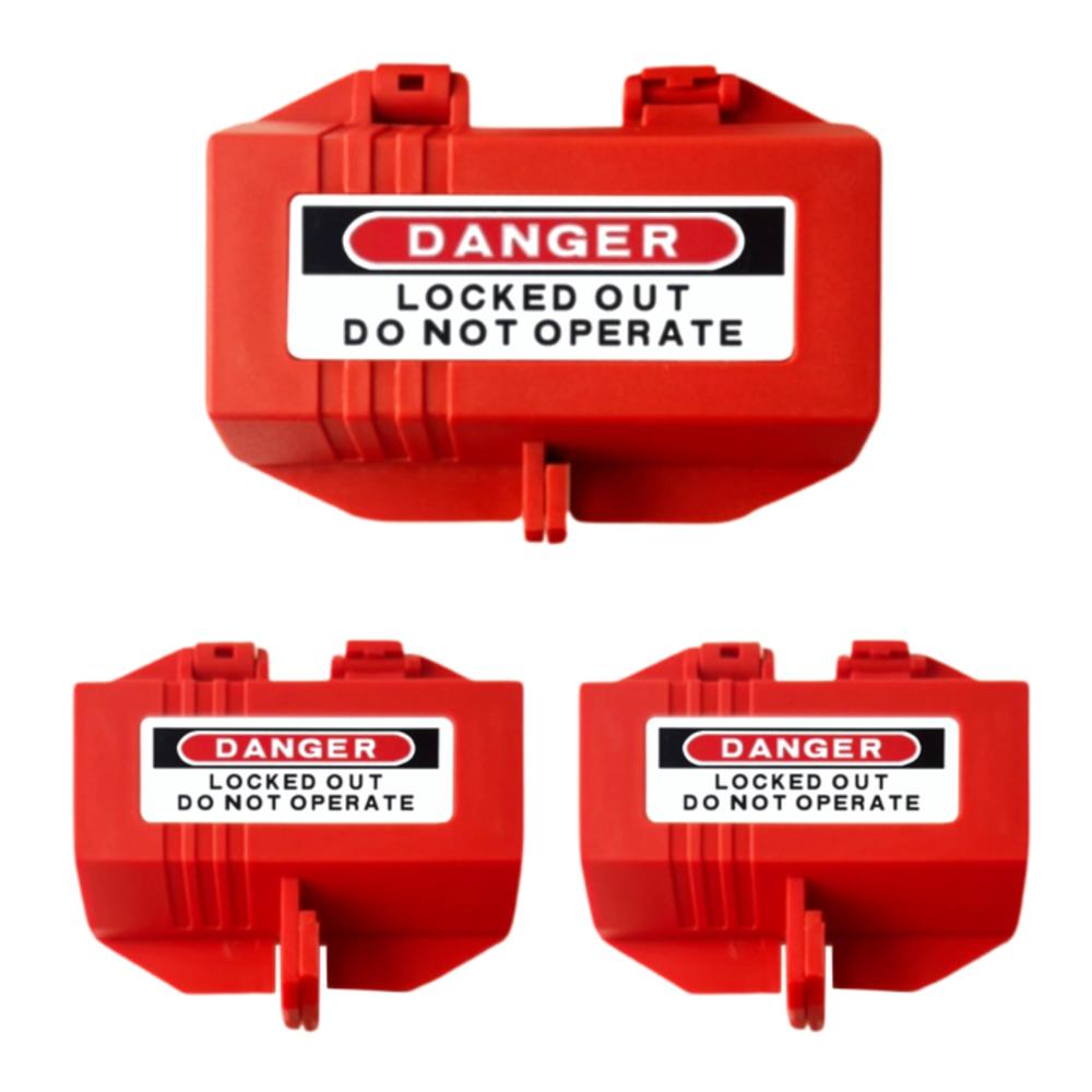 Plug Lockout - Hard Plastic, Rectangular Shape, Red Color | High Insulation Safety Device For Machine Servicing