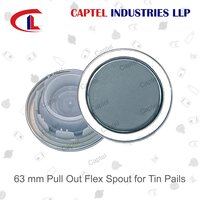 63 Mm Pull Out Flex Spout For Tin Pails - Color: Silver