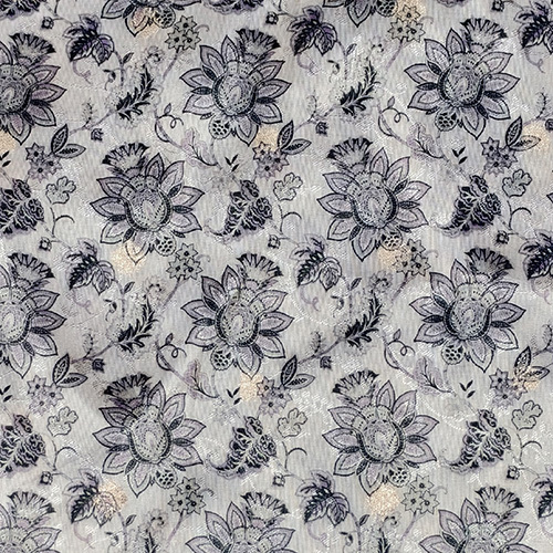 Cosmos Jaquard Digital Print With Dmc Stone Fabric