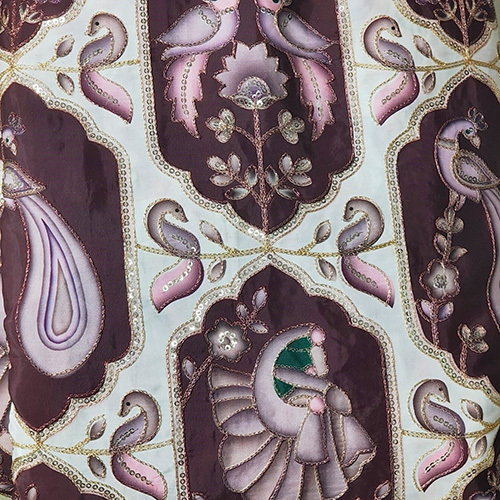 Natural Crep Raja Rani Position Print